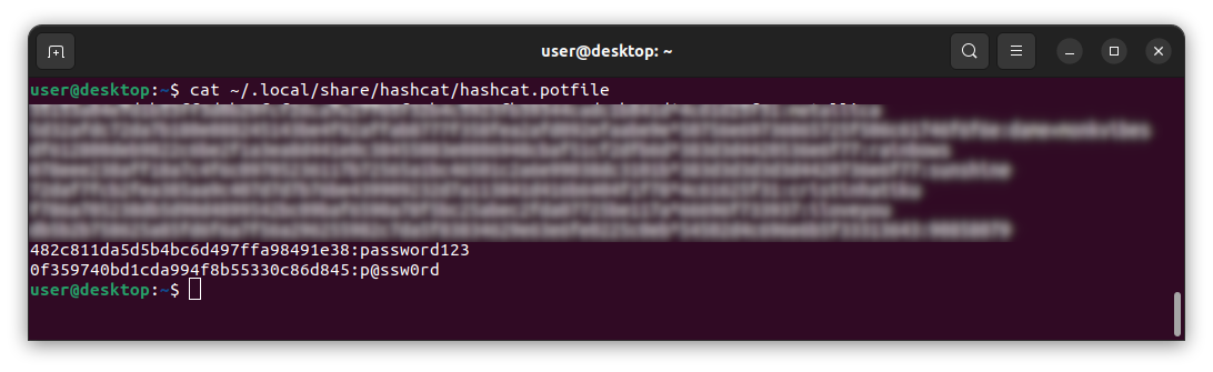 hashcat pot file